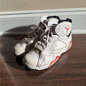 Nike Kids White and Red High-Top Sneakers